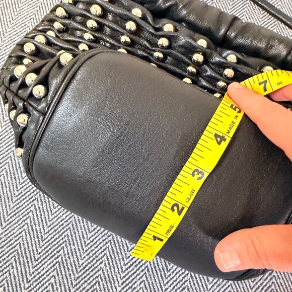 ZARA - Studded Soft Black Drawstring Bucket Bag - Picture 7 of 10